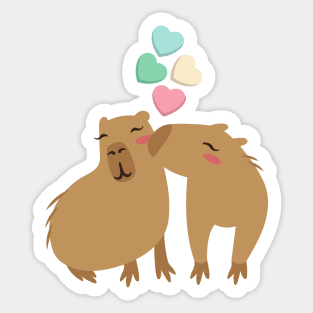 Capybara Candy Valentine's Day Hearts Capy Lover Sticker